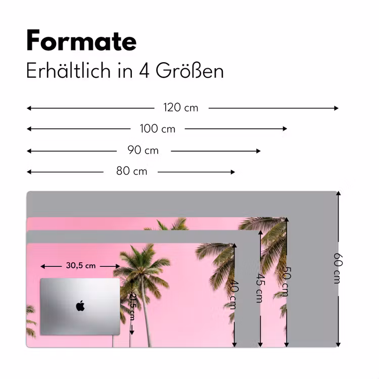 Palmboom - Tropisch - Pink Muismat XXL klein -ysfeer5_duits