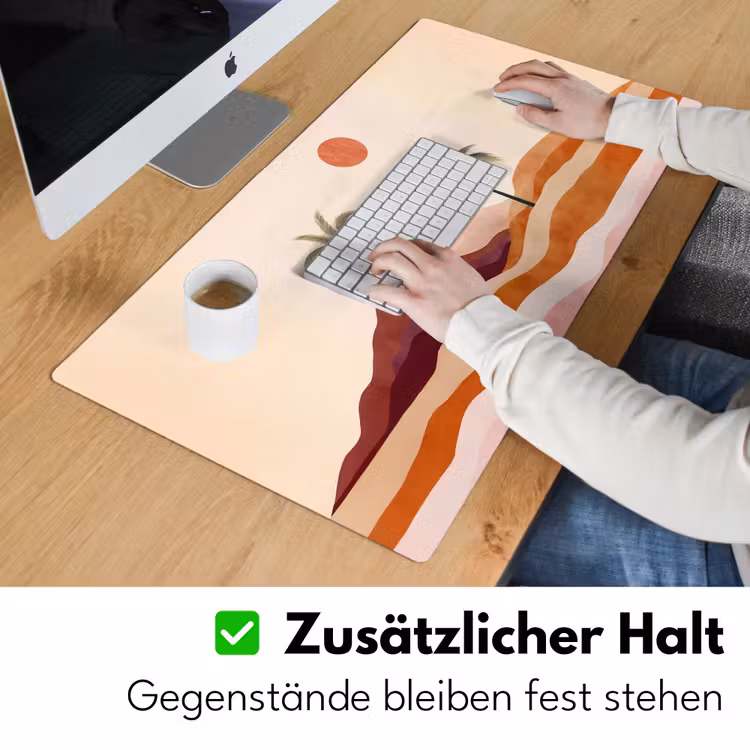 Palmbomen - Abstract - Zon - Heuvels Muismat XXL klein -ysfeer3_duits