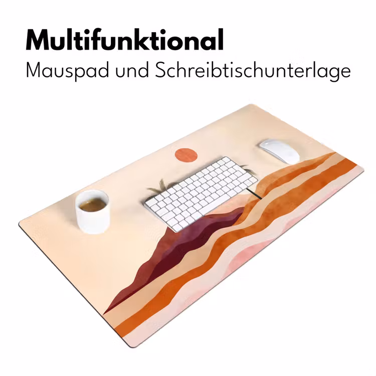 Palmbomen - Abstract - Zon - Heuvels Muismat XXL klein -ysfeer4_duits