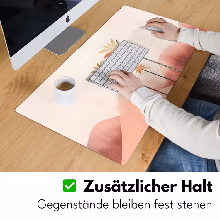 Palmbomen - Heuvels - Minimalistisch - Zachtroze Muismat XXL klein -ysfeer3_duits