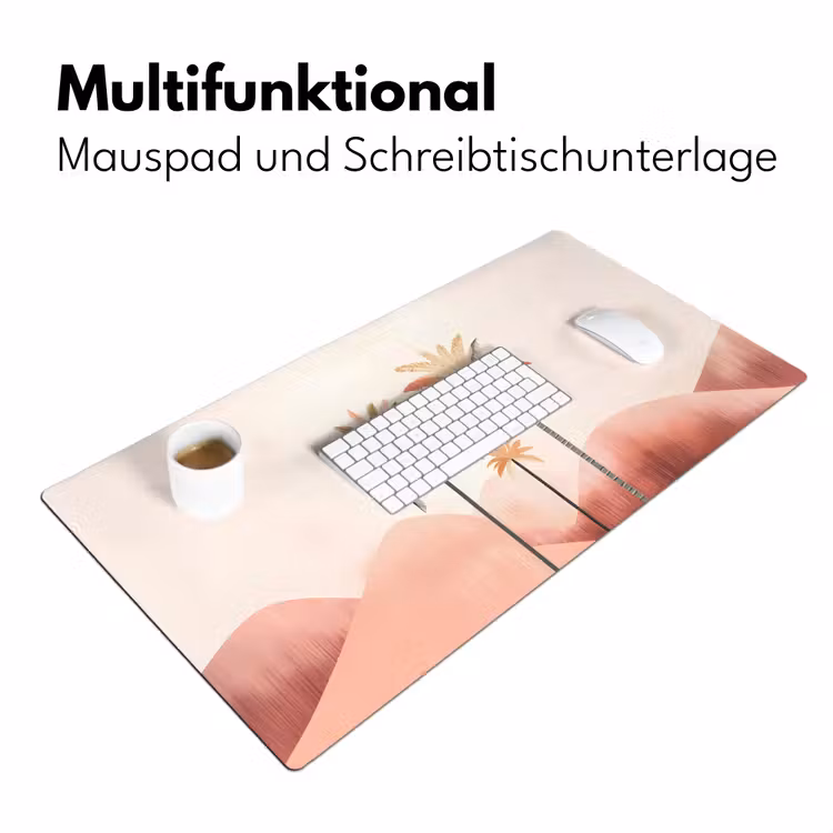 Palmbomen - Heuvels - Minimalistisch - Zachtroze Muismat XXL klein -ysfeer4_duits