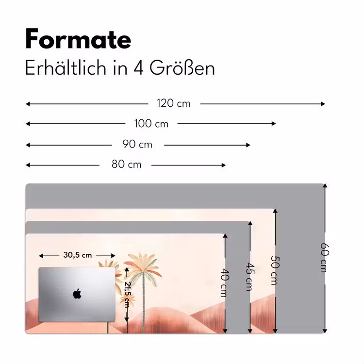 Palmbomen - Heuvels - Minimalistisch - Zachtroze Muismat XXL klein -ysfeer5_duits