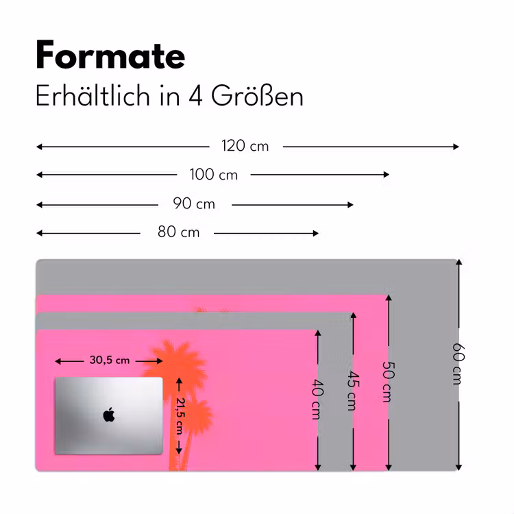 Palmbomen - Modern - Roze Muismat XXL klein -ysfeer5_duits