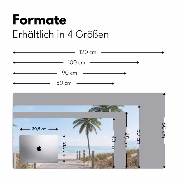 Palmbomen - Pad - Horizon Muismat XXL klein -ysfeer5_duits