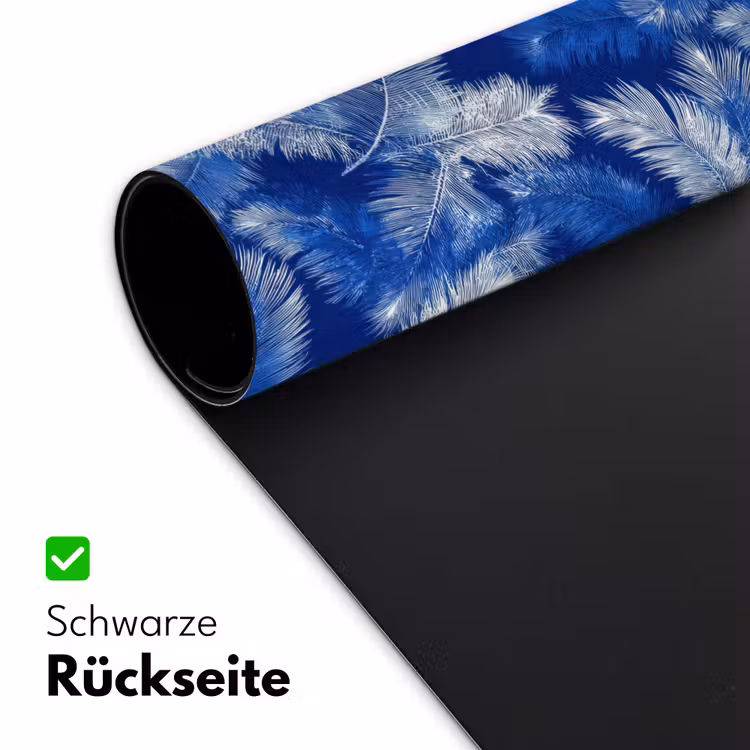 Palmblad - Patroon - Blauw Muismat XXL klein 681 -ysfeer2_duits