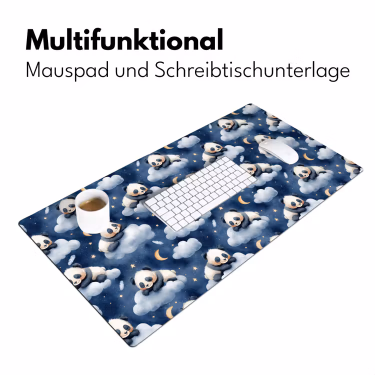 Panda's - Slapen - Blauw Muismat XXL klein 681 -ysfeer4_duits
