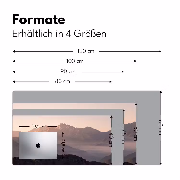 Panorama - Landschap - Bergen Muismat XXL klein -ysfeer5_duits