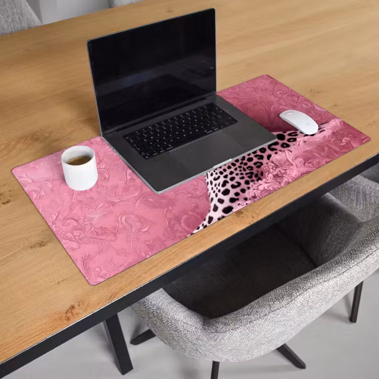 Panter - Luxe - Roze Muismat XXL klein -sfeer1