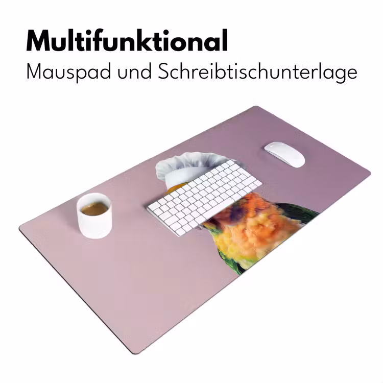 Papegaai - Koksmuts - Nieuwsgierig - Vogel Muismat XXL klein -ysfeer4_duits