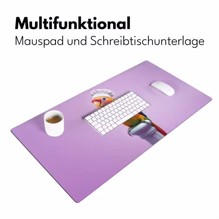 Papegaai - Koksmuts - Pilaar - Vogel Muismat XXL klein -ysfeer4_duits