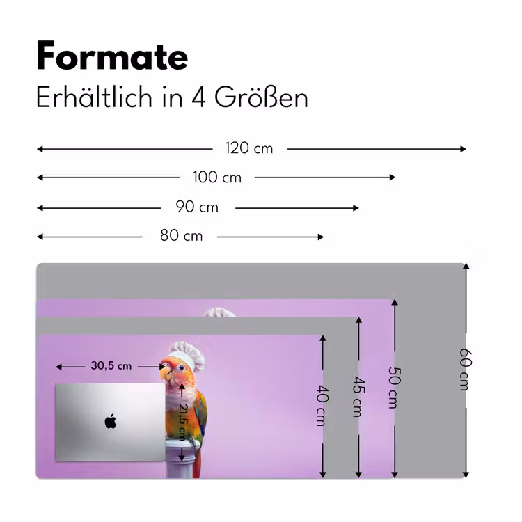 Papegaai - Koksmuts - Pilaar - Vogel Muismat XXL klein -ysfeer5_duits