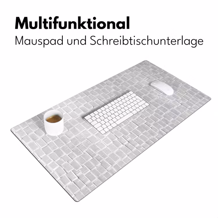 Papier - Overlappend - Textuur - Modern - Wit Muismat XXL klein -ysfeer4_duits