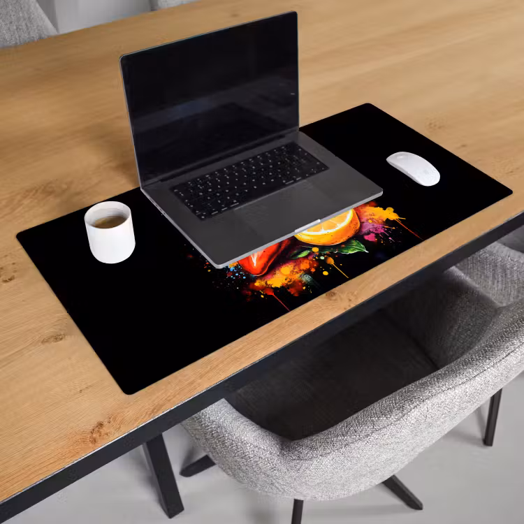 Paprika - Peer - Citroen - Graffiti - Verf - Abstract Muismat XXL klein -sfeer1