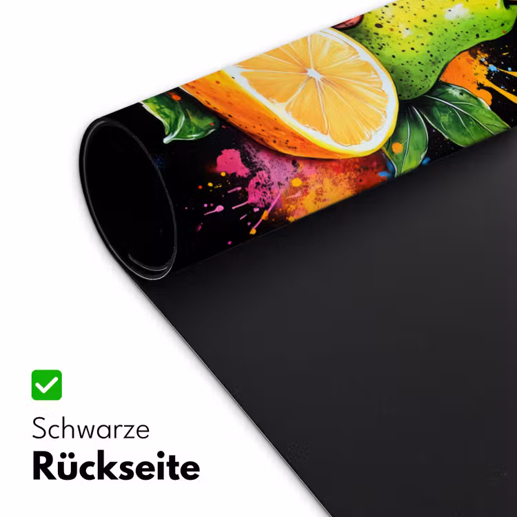 Paprika - Peer - Citroen - Graffiti - Verf - Abstract Muismat XXL klein -ysfeer2_duits