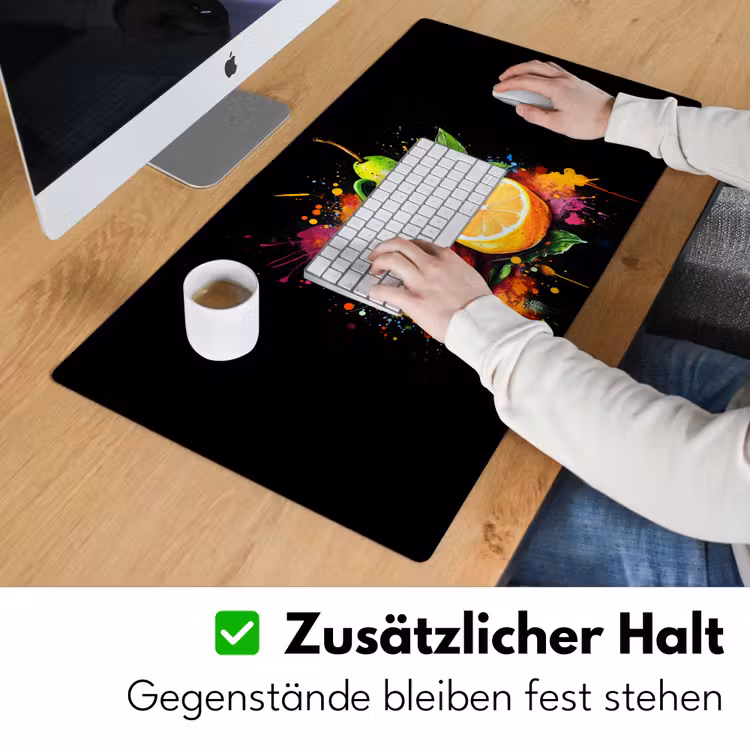 Paprika - Peer - Citroen - Graffiti - Verf - Abstract Muismat XXL klein -ysfeer3_duits