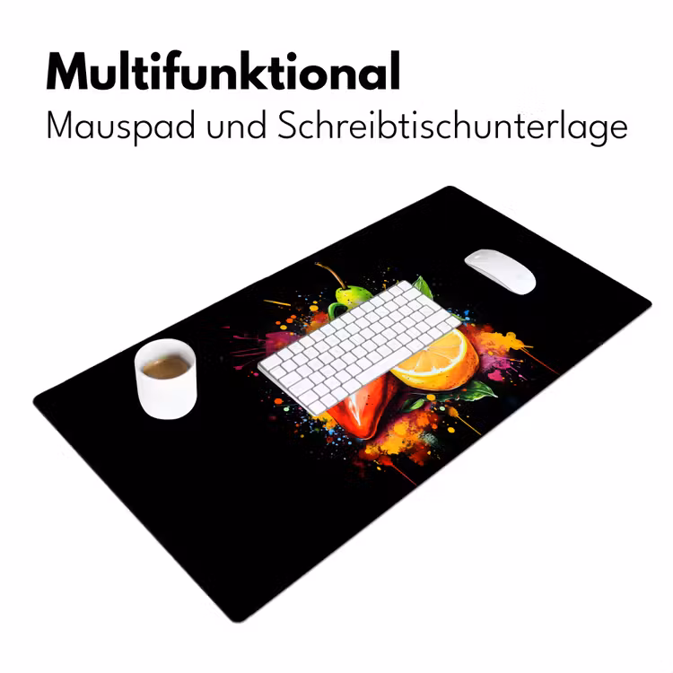 Paprika - Peer - Citroen - Graffiti - Verf - Abstract Muismat XXL klein -ysfeer4_duits