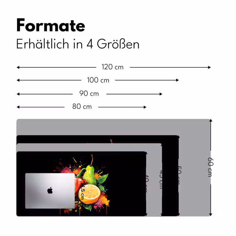 Paprika - Peer - Citroen - Graffiti - Verf - Abstract Muismat XXL klein -ysfeer5_duits
