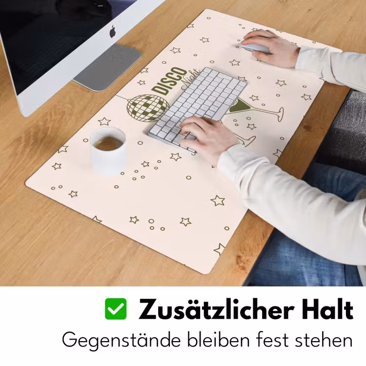 Schreibtischunterlage - Party – Disco – Getränke – Illustration – Grün - Feest - Disco - Drank - Illustratie - Groen Muismat XXL klein