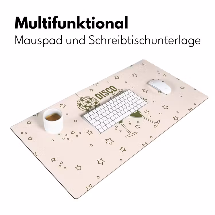 Schreibtischunterlage - Party – Disco – Getränke – Illustration – Grün - Feest - Disco - Drank - Illustratie - Groen Muismat XXL klein
