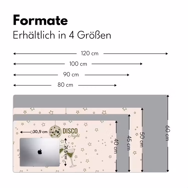 Schreibtischunterlage - Party – Disco – Getränke – Illustration – Grün - Feest - Disco - Drank - Illustratie - Groen Muismat XXL klein
