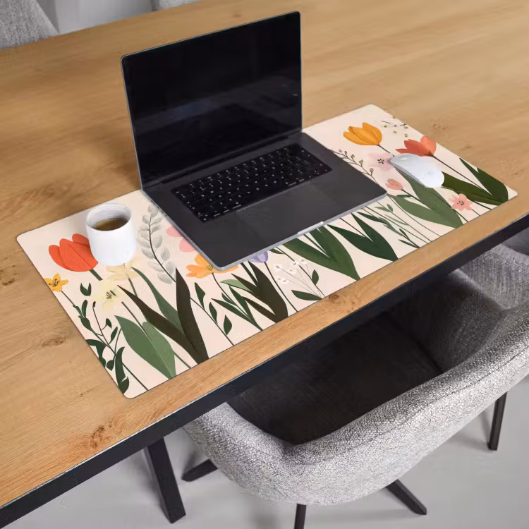 Pasteltinten - Bloemen - Illustratie Muismat XXL klein -sfeer1