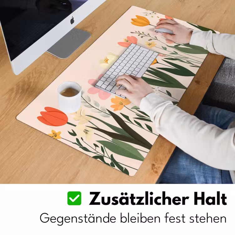 Pasteltinten - Bloemen - Illustratie Muismat XXL klein -ysfeer3_duits