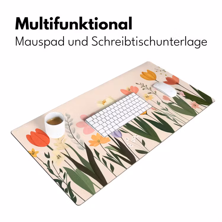 Pasteltinten - Bloemen - Illustratie Muismat XXL klein -ysfeer4_duits