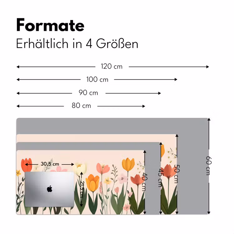 Pasteltinten - Bloemen - Illustratie Muismat XXL klein -ysfeer5_duits