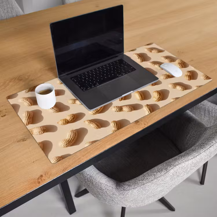Pinda's - Patroon - Beige Muismat XXL klein -sfeer1
