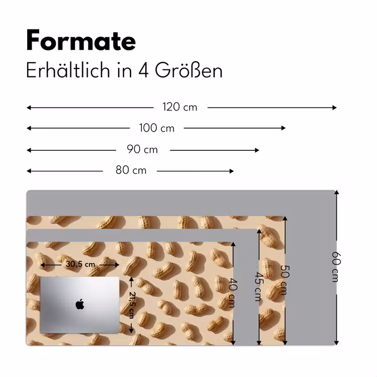 Pinda's - Patroon - Beige Muismat XXL klein -ysfeer5_duits