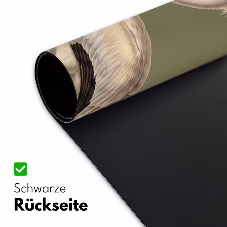 Pelikaan - Wit - Vogel - Klassiek - Natuur Muismat XXL klein -ysfeer2_duits
