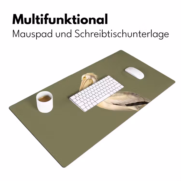 Pelikaan - Wit - Vogel - Klassiek - Natuur Muismat XXL klein -ysfeer4_duits