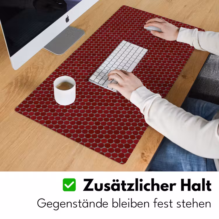 Penny - Mozaïek - Rond - Rood Muismat XXL klein 681 -ysfeer3_duits