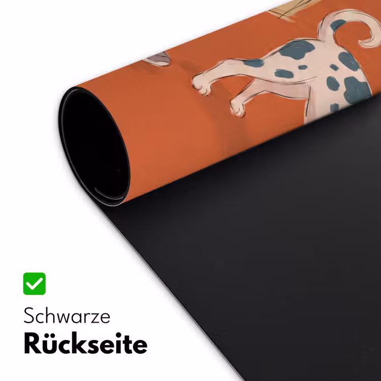 Schreibtischunterlage - Person – Hund – Tiere – Illustration – Modern - Persoon - Hond - Dieren - Illustratie - Modern Muismat XXL klein