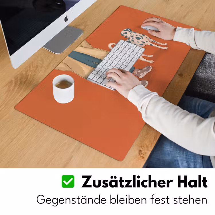 Schreibtischunterlage - Person – Hund – Tiere – Illustration – Modern - Persoon - Hond - Dieren - Illustratie - Modern Muismat XXL klein
