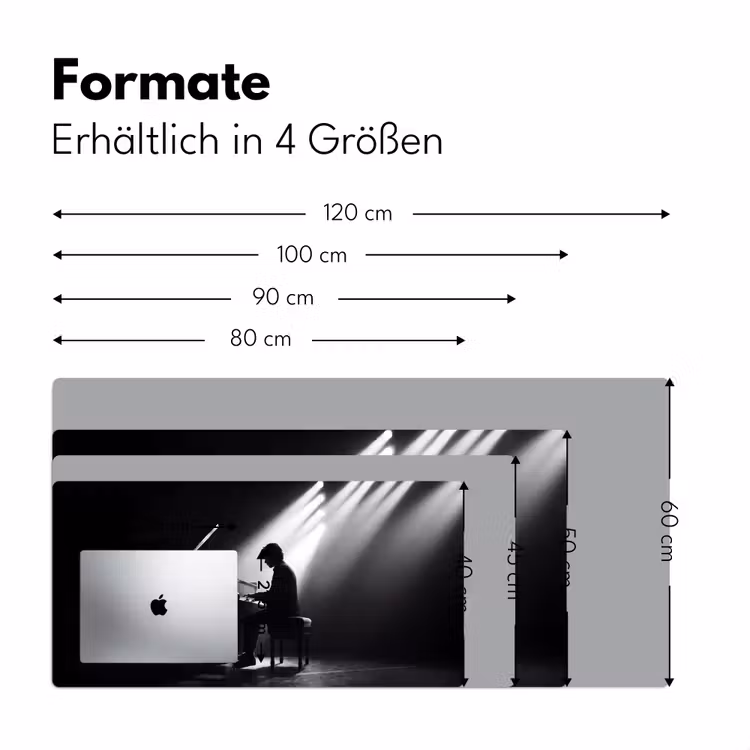 Persoon - Piano - Muziek - Zwart-wit - Podium Muismat XXL klein -ysfeer5_duits