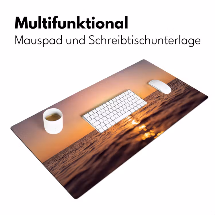 Schreibtischunterlage - Person – Surfen – Sonnenuntergang – Meer – Orange — 4