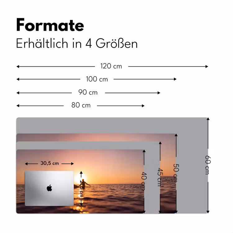 Schreibtischunterlage - Person – Surfen – Sonnenuntergang – Meer – Orange — 5