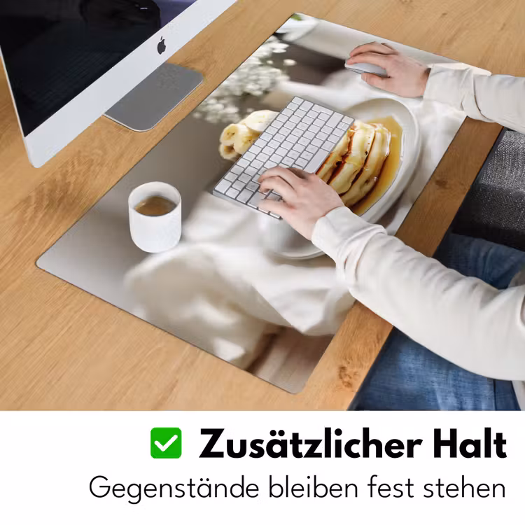 Pannenkoeken - Banaan - Siroop - Wit - Beige Muismat XXL klein -ysfeer3_duits