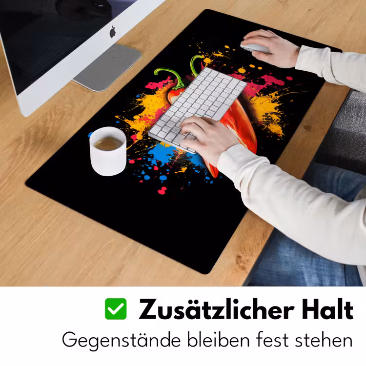 Peper - Graffiti - Verf - Abstract - Modern - Kleurrijk Muismat XXL klein -ysfeer3_duits