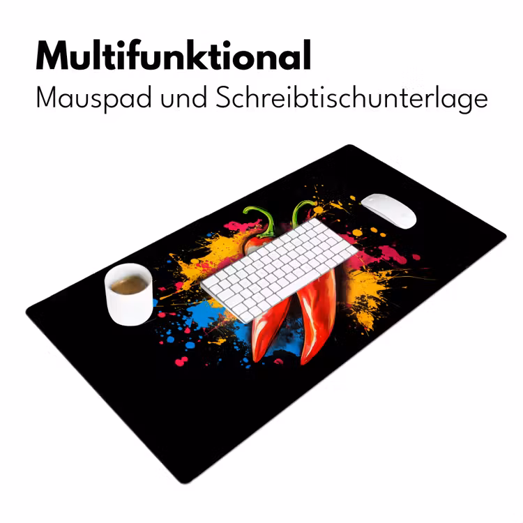 Peper - Graffiti - Verf - Abstract - Modern - Kleurrijk Muismat XXL klein -ysfeer4_duits