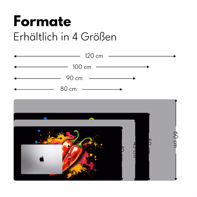Peper - Graffiti - Verf - Abstract - Modern - Kleurrijk Muismat XXL klein -ysfeer5_duits