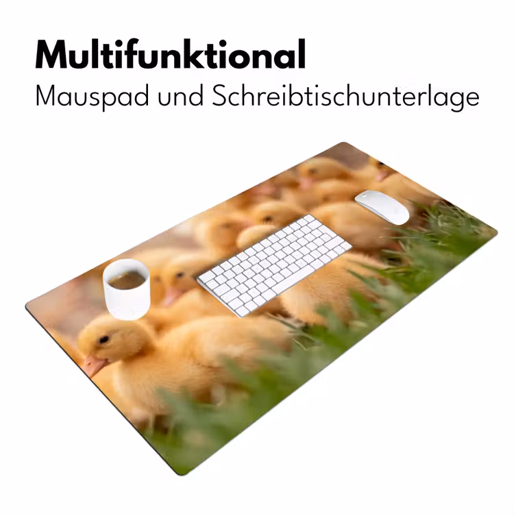 Pijltje - Eend - Natuur - Geel Muismat XXL klein -ysfeer4_duits