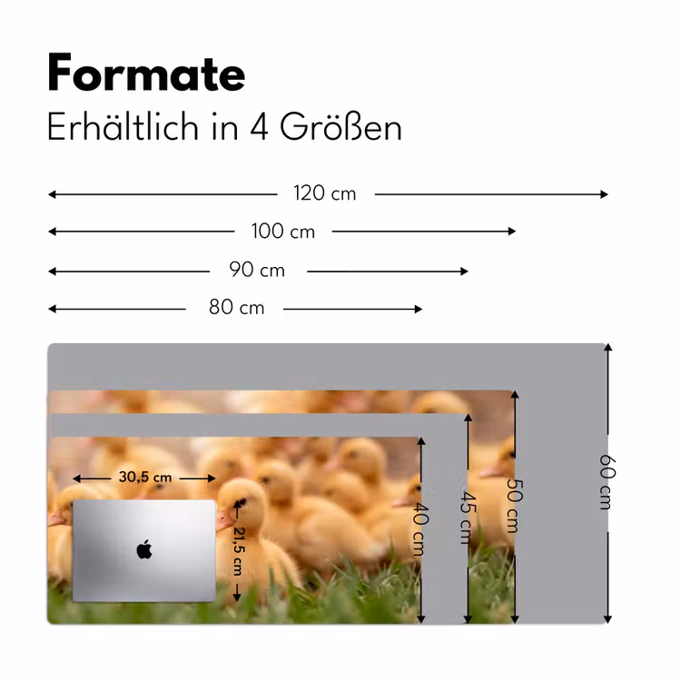 Pijltje - Eend - Natuur - Geel Muismat XXL klein -ysfeer5_duits