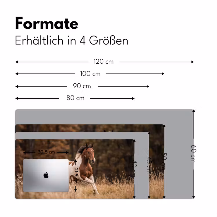 Paard - Bruin - Gras Muismat XXL klein -ysfeer5_duits
