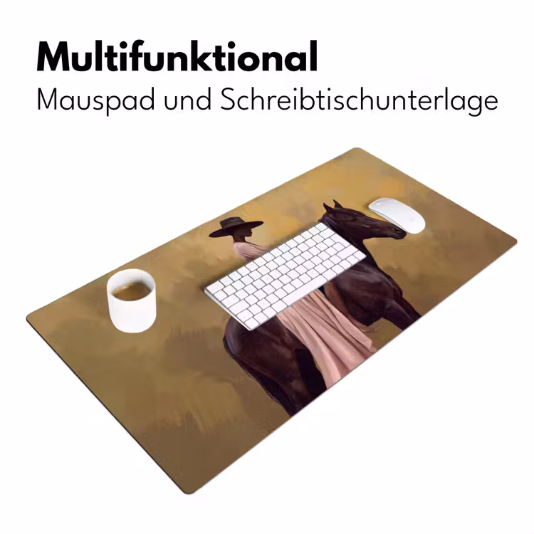 Paard - Klassiek - Oker Muismat XXL klein -ysfeer4_duits