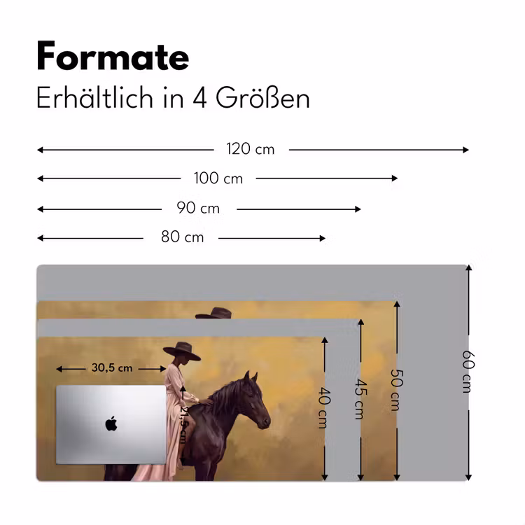 Paard - Klassiek - Oker Muismat XXL klein -ysfeer5_duits