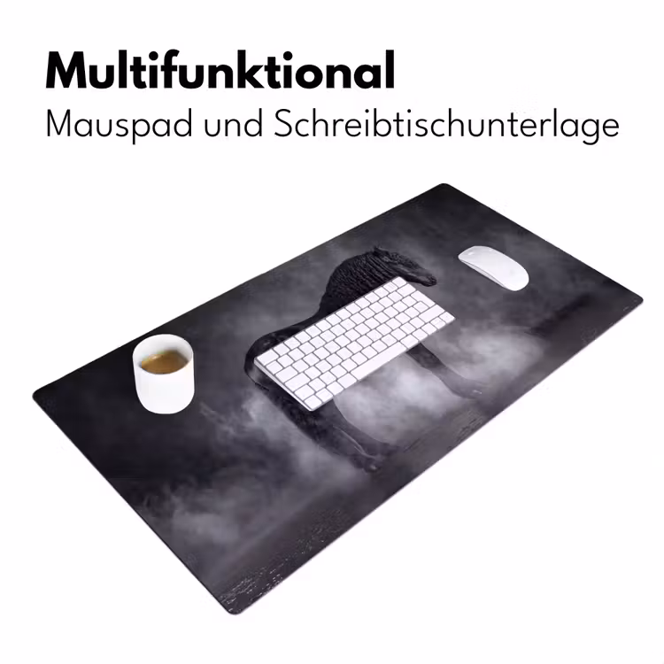 Paard - Magisch - Zwart Muismat XXL klein -ysfeer4_duits
