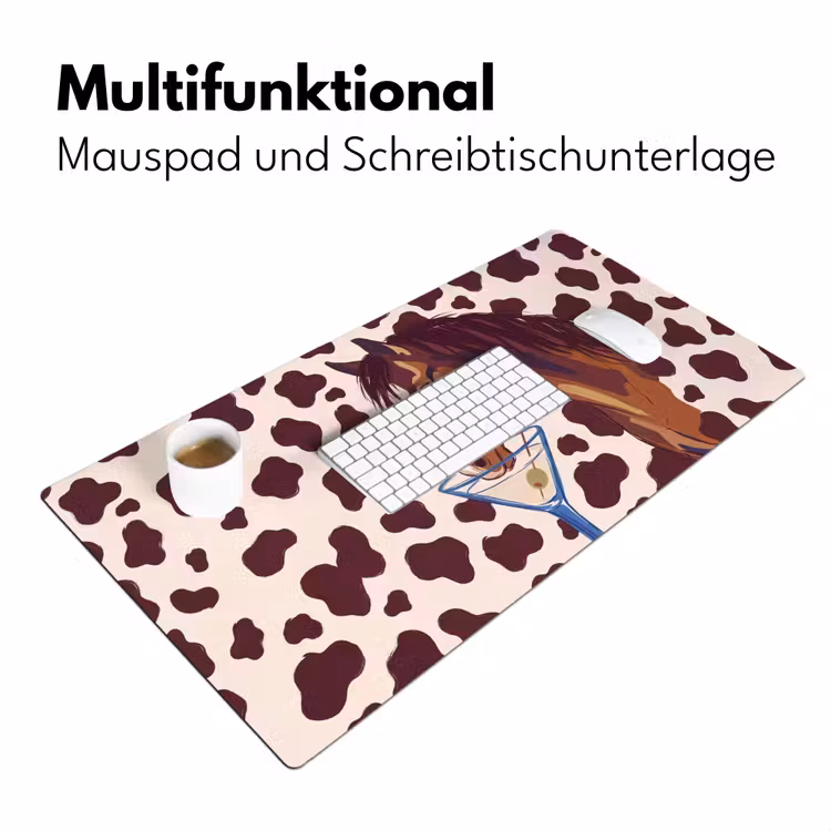 Schreibtischunterlage - Pferd – Martini – Tiere – Abstrakt – Braun - Paard - Martini - Dieren - Abstract - Bruin Muismat XXL klein