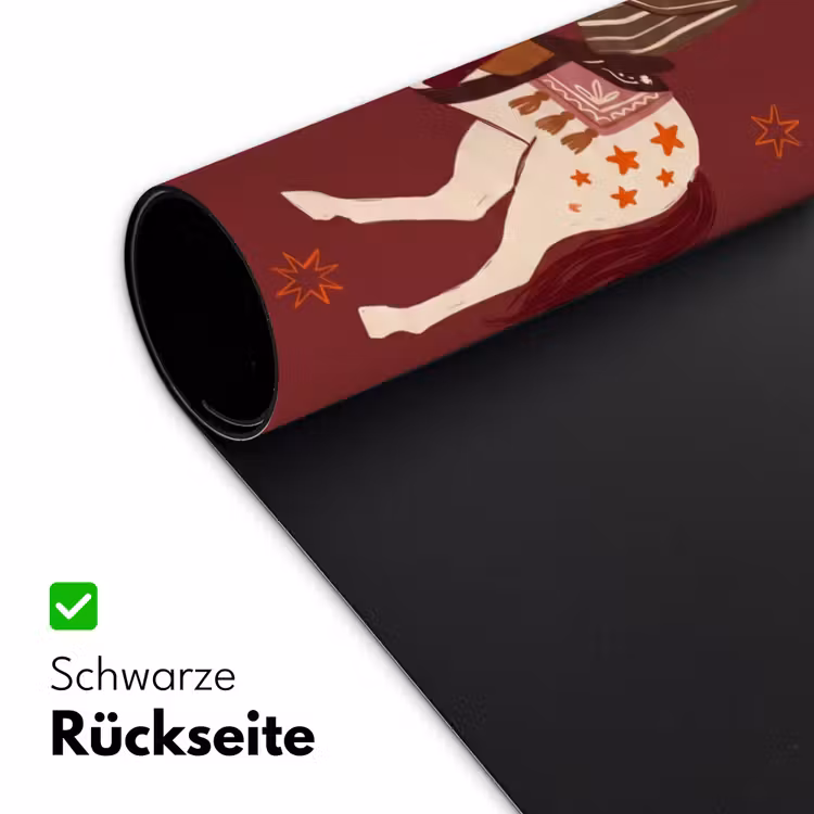 Schreibtischunterlage - Pferd – Reiter – Sterne – Nacht – Illustration - Paard - Ruiter - Sterren - Nacht - Illustratie Muismat XXL klein
